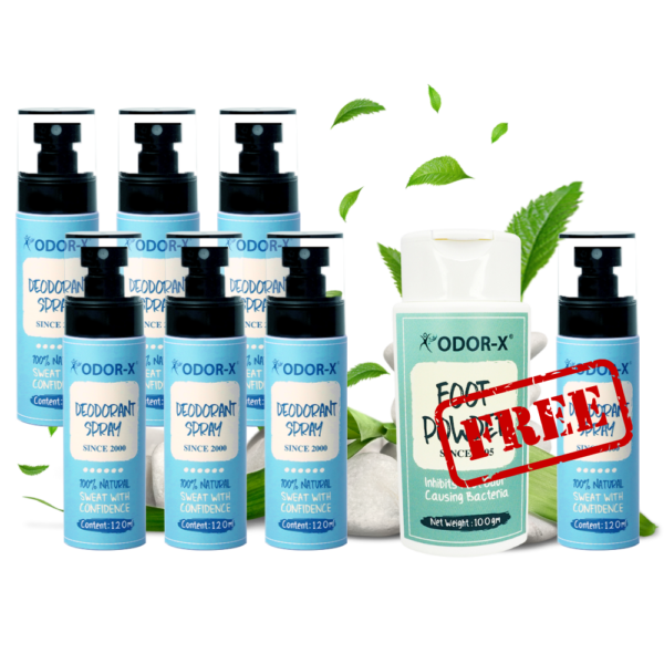 OdorX Natural Deodorant X6 – Free Foot Powder + 120ml Deodorant